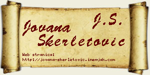 Jovana Skerletović vizit kartica